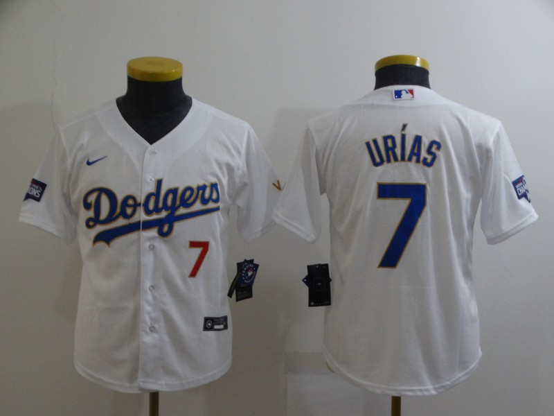 Kids Los Angeles Dodgers URIAS #7 White MLB Jersey