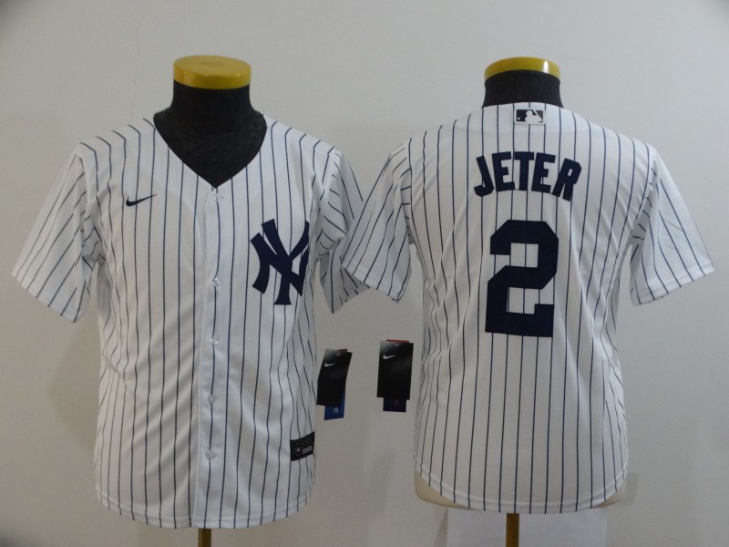 Kids New York Yankees JETER #2 White MLB Jersey