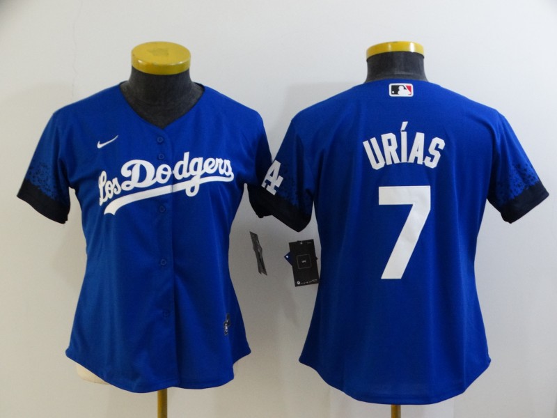 Los Angeles Dodgers URIAS #7 Blue Women MLB Jersey 02