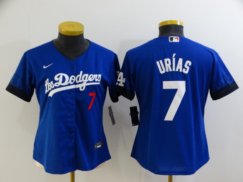 Los Angeles Dodgers URIAS #7 Blue Women MLB Jersey 03