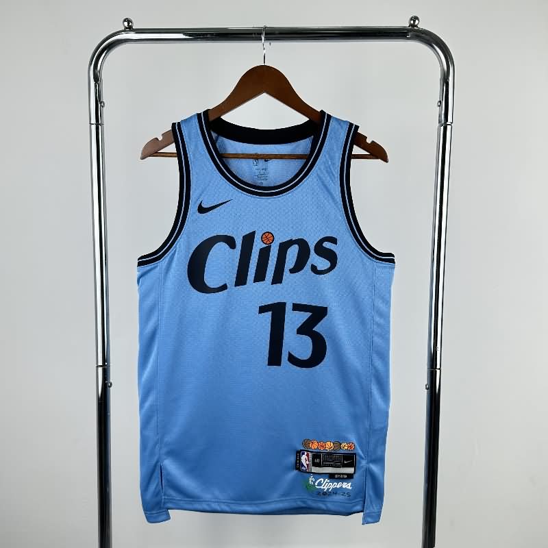 Los Angeles Clippers 24/25 Blue City Basketball Jersey (Hot Press)