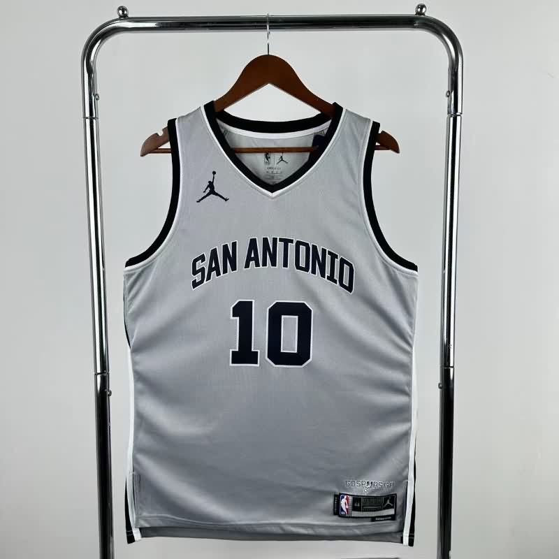 San Antonio Spurs 25/26 Grey AJ Basketball Jersey (Hot Press)