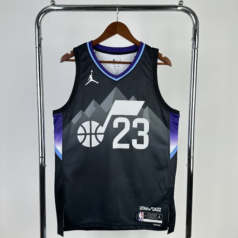 Utah Jazz 25/26 Black AJ Basketball Jersey (Hot Press)