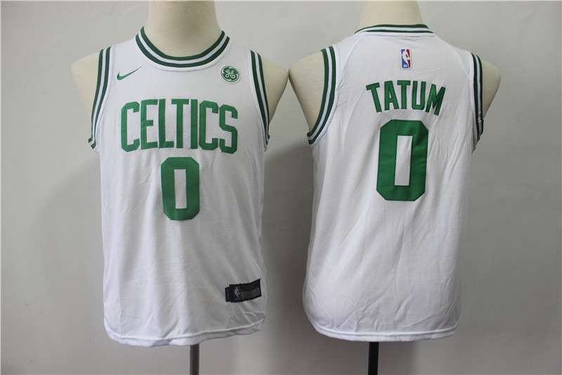 Boston Celtics TATUM #0 White Youth Basketball Jersey (Stitched)