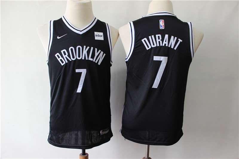 Brooklyn Nets DURANT #7 Black Youth Basketball Jersey (Stitched)