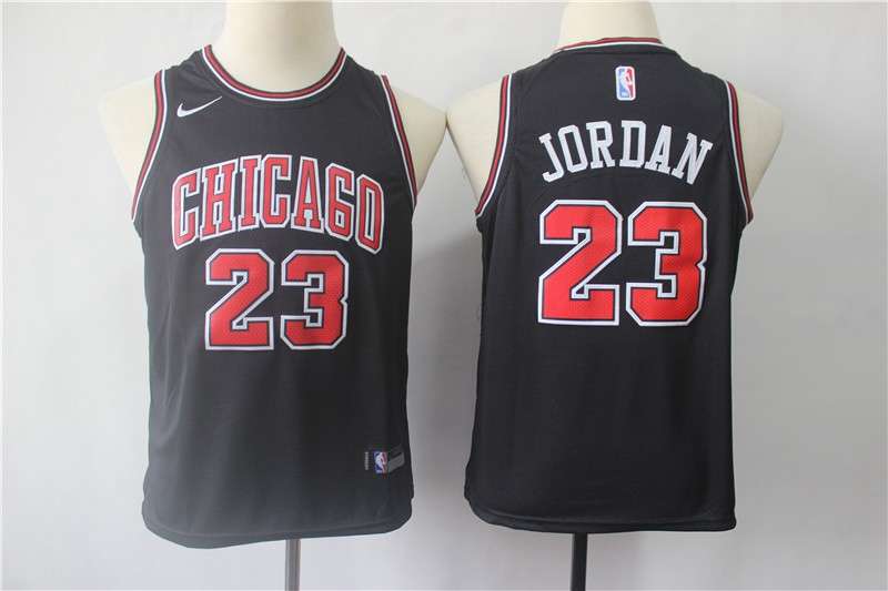 Chicago Bulls JORDAN #23 Black Young Basketball Jersey (Stitched)