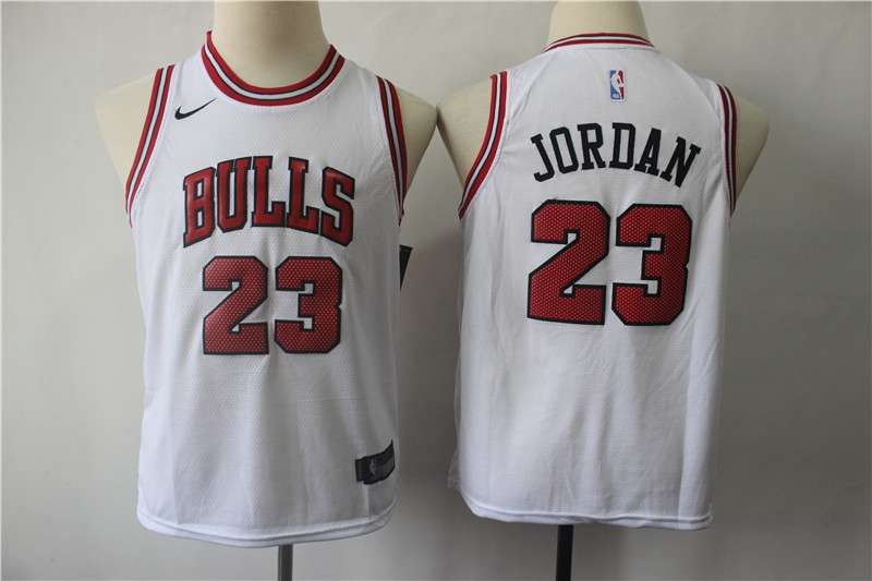 Chicago Bulls JORDAN #23 White Young Basketball Jersey (Stitched)