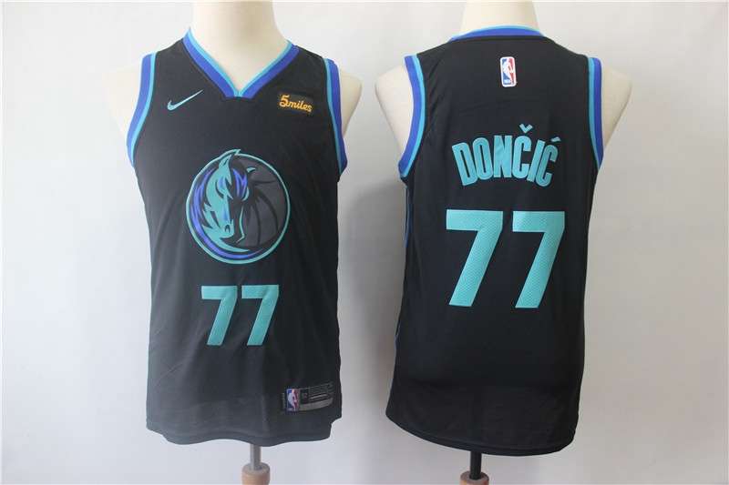 Dallas Mavericks DONCIC #77 Black Young Basketball Jersey (Stitched)