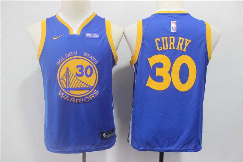 Golden State Warriors CURRY #30 Blue Young Basketball Jersey (Stitched)
