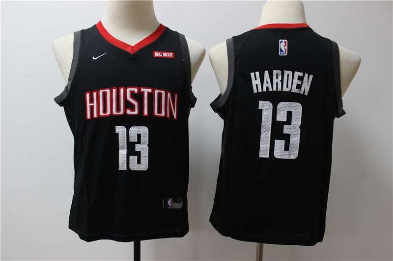Houston Rockets HARDEN #13 Black Young Basketball Jersey (Stitched)