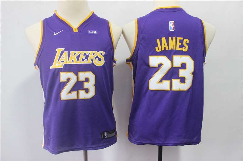 Los Angeles Lakers JAMES #23 Purple Young Basketball Jersey 02 (Stitched)