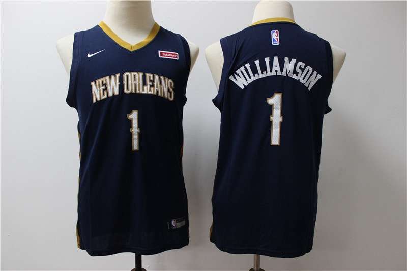New Orleans Pelicans WILLIAMSON #1 Dark Blue Young Basketball Jersey (Stitched)