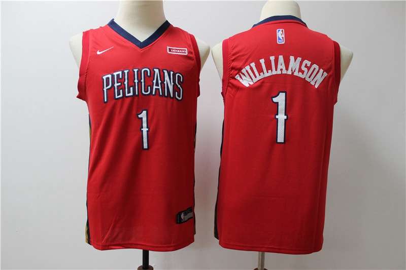 New Orleans Pelicans WILLIAMSON #1 Red Young Basketball Jersey (Stitched)