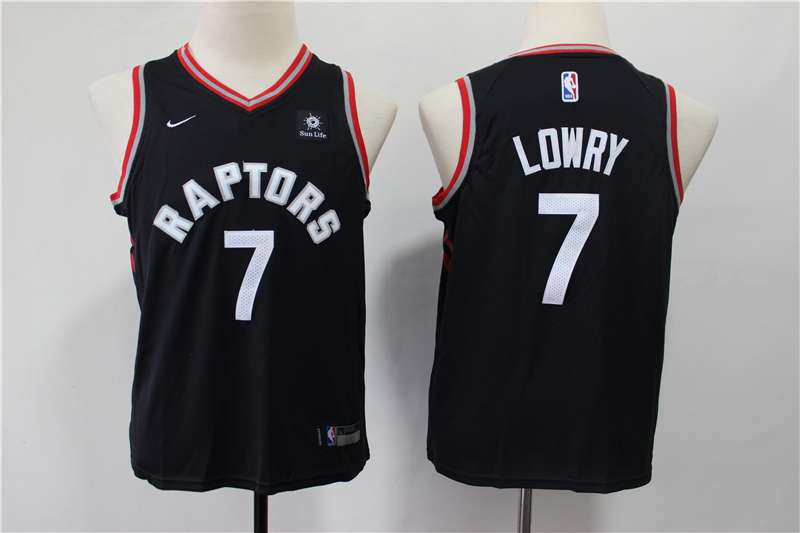 Toronto Raptors LOWRY #7 Black Young Basketball Jersey (Stitched)