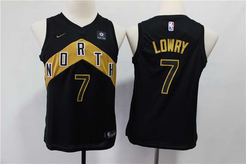 Toronto Raptors LOWRY #7 Black City Young Basketball Jersey (Stitched)