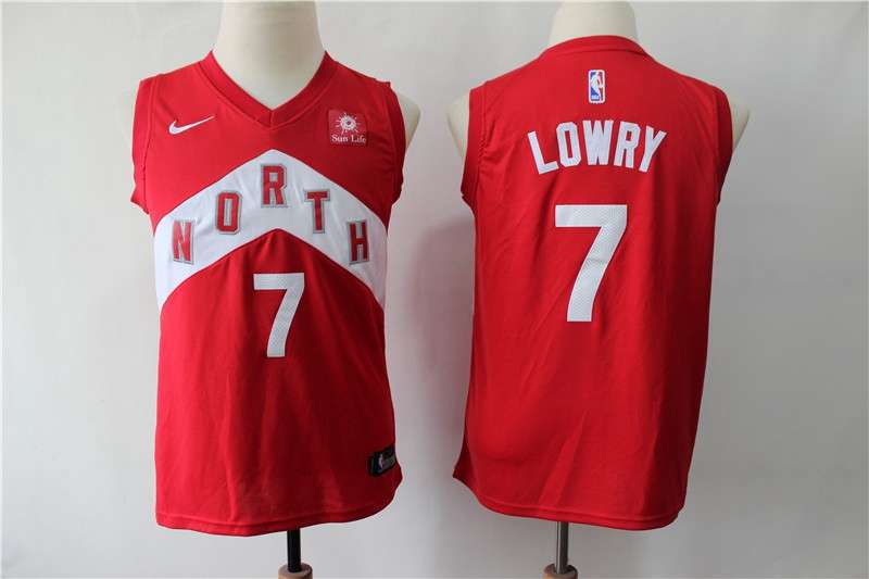 Toronto Raptors LOWRY #7 Red City Young Basketball Jersey (Stitched)