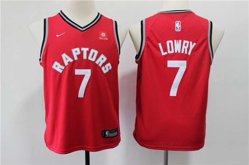 Toronto Raptors LOWRY #7 Red Young Basketball Jersey (Stitched)