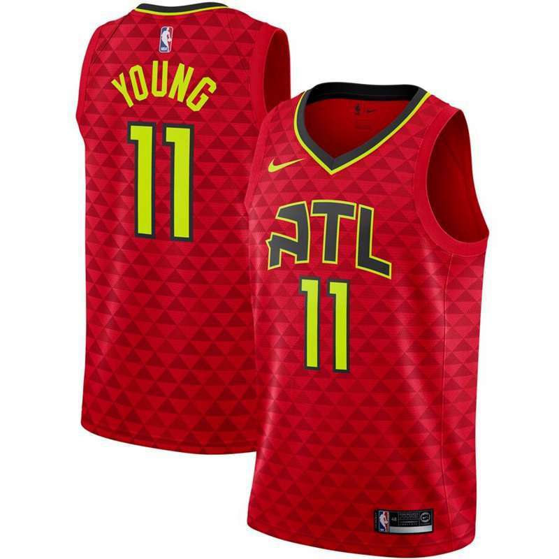 Atlanta Hawks YOUNG #11 Red Basketball Jersey (Stitched)