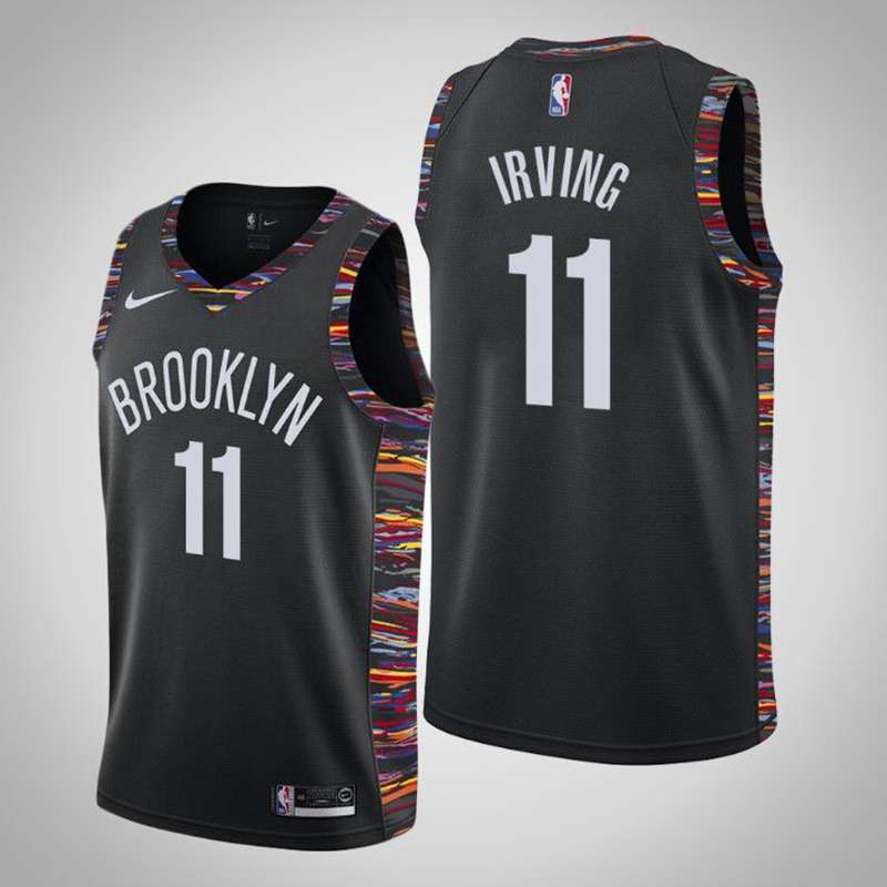 2020 Brooklyn Nets IRVING #11 Black City Basketball Jersey (Stitched)