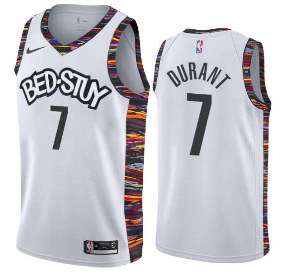 2020 Brooklyn Nets DURANT #7 White City Basketball Jersey (Stitched)