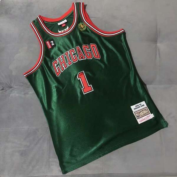 2008/09 Chicago Bulls ROSE #1 Green Classics Basketball Jersey 02 (Closely Stitched)