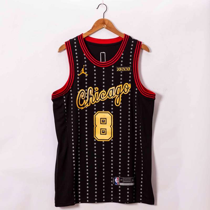 20/21 Chicago Bulls LAVINE #8 Black AJ Basketball Jersey (Stitched)