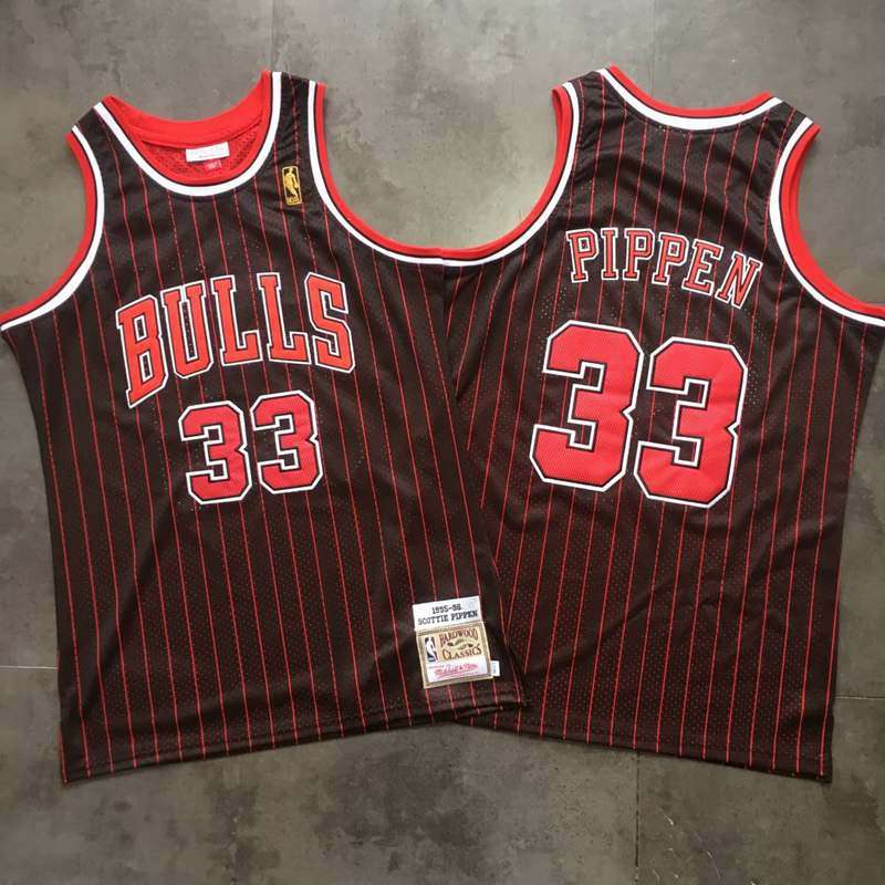 1995/96 Chicago Bulls PIPPEN #33 Black Classics Basketball Jersey (Closely Stitched)