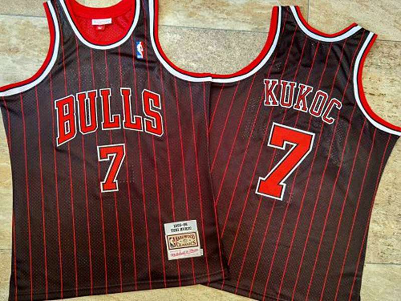 1995/96 Chicago Bulls KUKOC #7 Black Classics Basketball Jersey (Closely Stitched)
