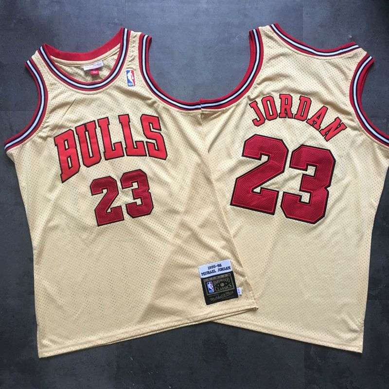 1995/96 Chicago Bulls JORDAN #23 Gold Classics Basketball Jersey (Closely Stitched)