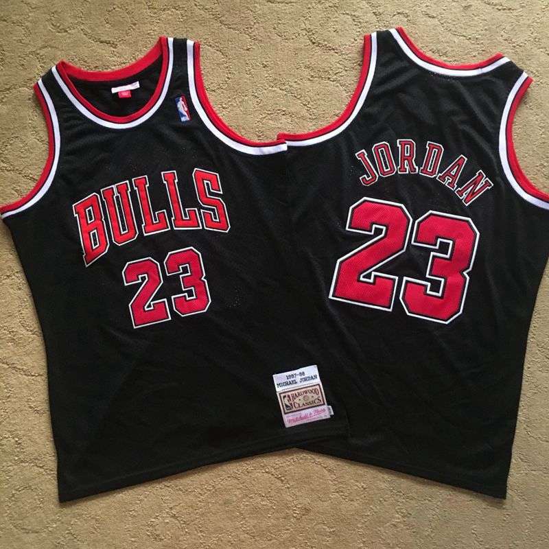 1997/98 Chicago Bulls JORDAN #23 Black Classics Basketball Jersey 02 (Closely Stitched)