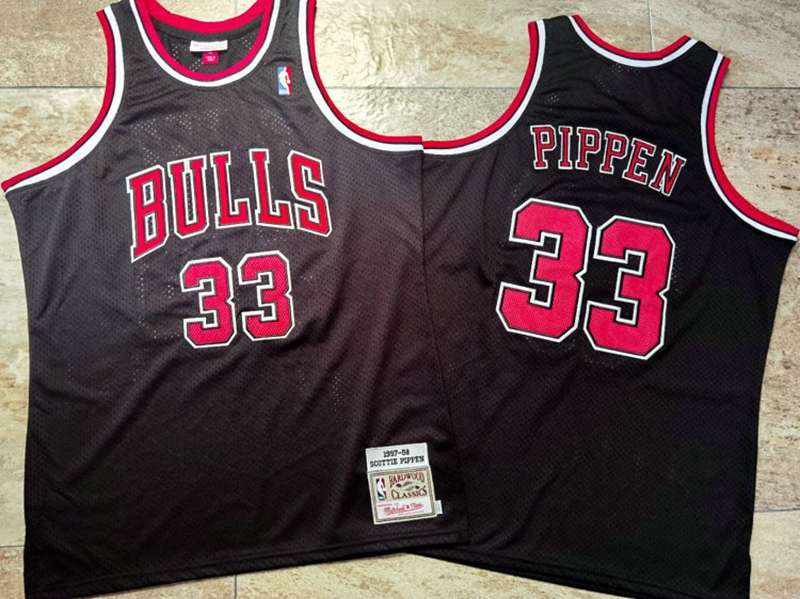 1997/98 Chicago Bulls PIPPEN #33 Black Classics Basketball Jersey (Closely Stitched)