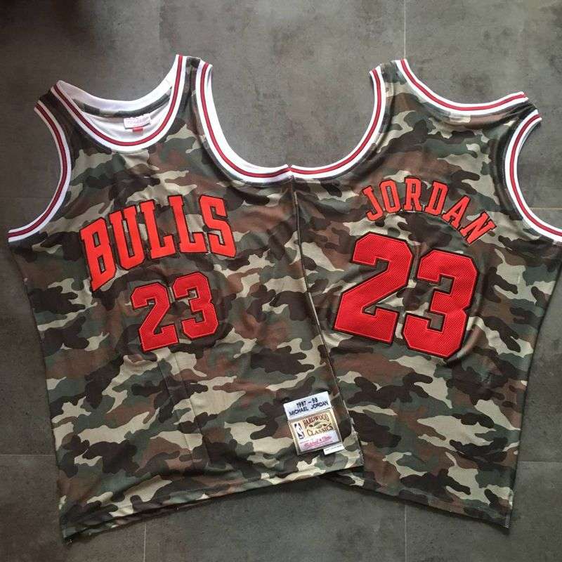 1997/98 Chicago Bulls JORDAN #23 Camouflage Classics Basketball Jersey (Closely Stitched)