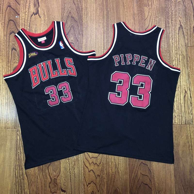 1997/98 Chicago Bulls PIPPEN #33 Black Finals Classics Basketball Jersey (Closely Stitched)
