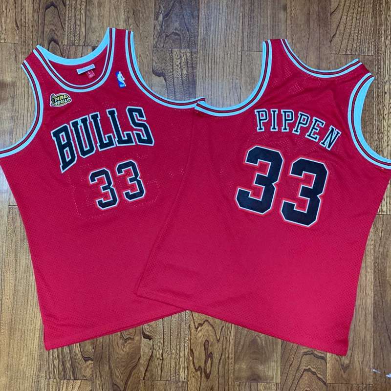 1997/98 Chicago Bulls PIPPEN #33 Red Finals Classics Basketball Jersey (Closely Stitched)