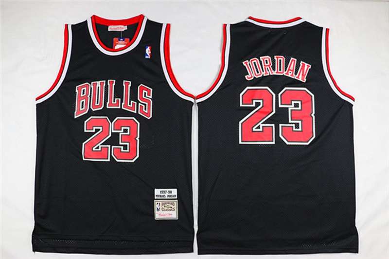 1997/98 Chicago Bulls JORDAN #23 Black Classics Basketball Jersey 03 (Stitched)