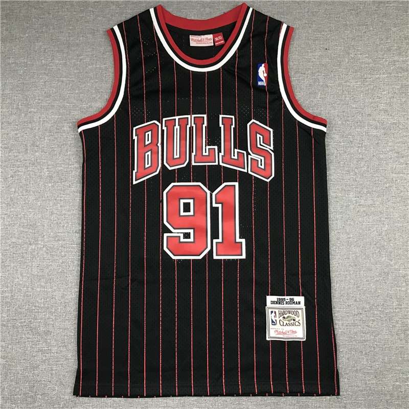 1997/98 Chicago Bulls RODMAN #91 Black Classics Basketball Jersey (Stitched)