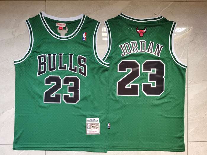 1997/98 Chicago Bulls JORDAN #23 Green Classics Basketball Jersey (Stitched)