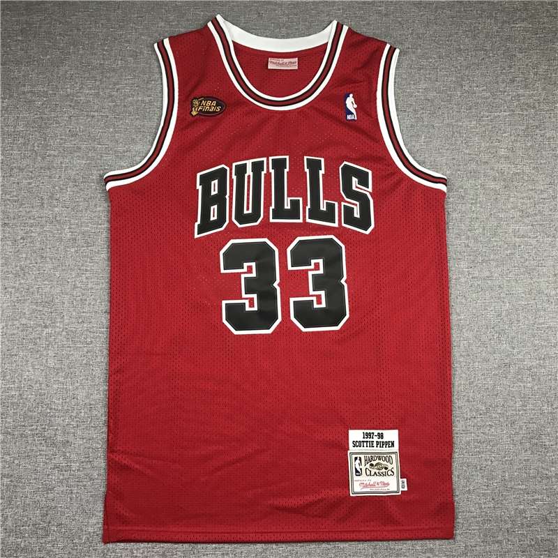 1997/98 Chicago Bulls PIPPEN #33 Red Finals Classics Basketball Jersey (Stitched)