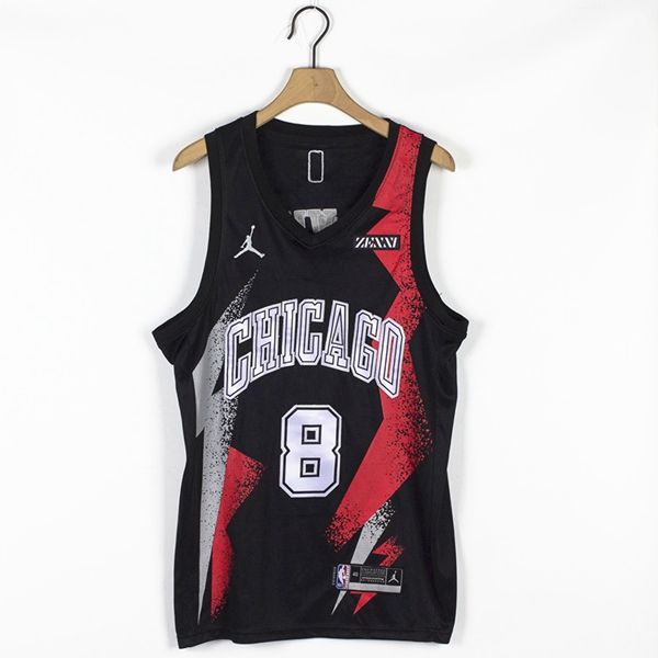 20/21 Chicago Bulls LAVINE #8 Black AJ Basketball Jersey (Stitched) 02