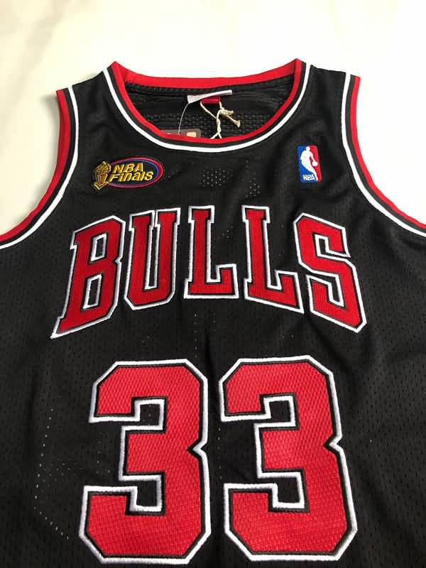 1997/98 Chicago Bulls PIPPEN #33 Black Champion Classics Basketball Jersey (Closely Stitched)
