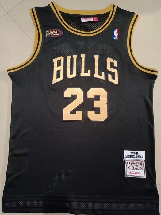 1997/98 Chicago Bulls JORDAN #23 Black Finals Classics Basketball Jersey 02 (Stitched)