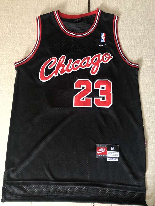 Chicago Bulls JORDAN #23 Black Classics Basketball Jersey 07 (Stitched)