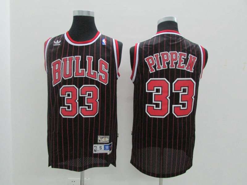Chicago Bulls PIPPEN #33 Black Classics Basketball Jersey 02 (Stitched)