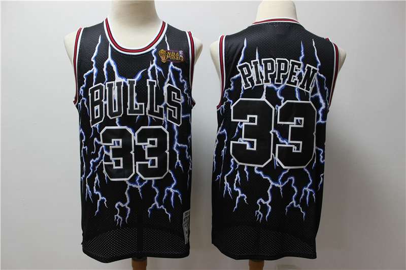Chicago Bulls PIPPEN #33 Black Classics Basketball Jersey 03 (Stitched)