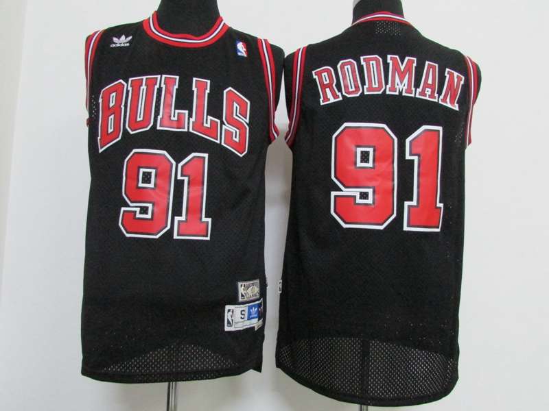 Chicago Bulls RODMAN #91 Black Classics Basketball Jersey 02 (Stitched)