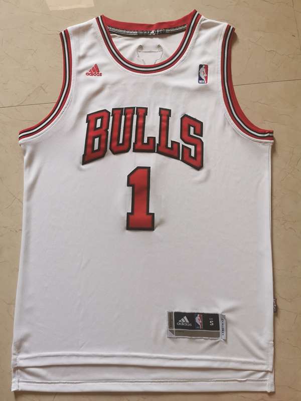 Chicago Bulls ROSE #1 White Classics Basketball Jersey (Stitched)