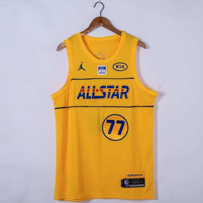 2021 Dallas Mavericks DONCIC #77 Yellow ALL-STAR Basketball Jersey (Stitched)