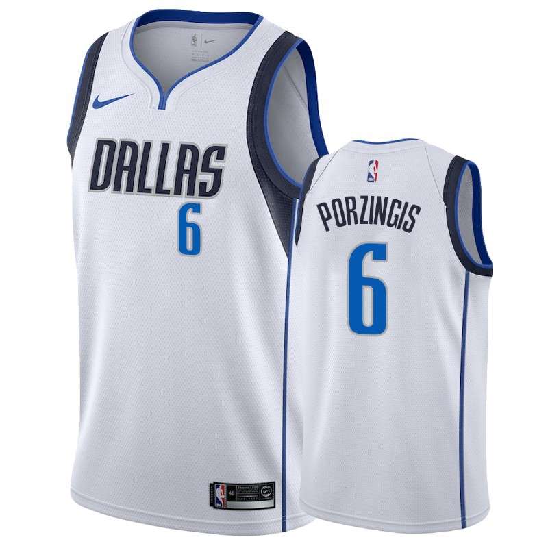 20/21 Dallas Mavericks PORZINGIS #6 White Basketball Jersey (Stitched)