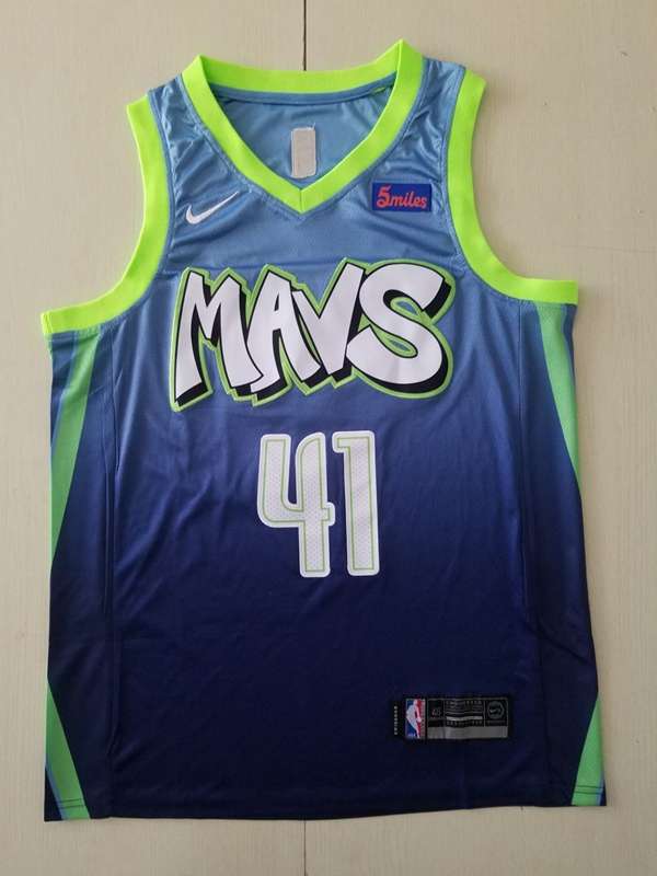 2020 Dallas Mavericks NOWITZKI #41 Blue City Basketball Jersey (Stitched)