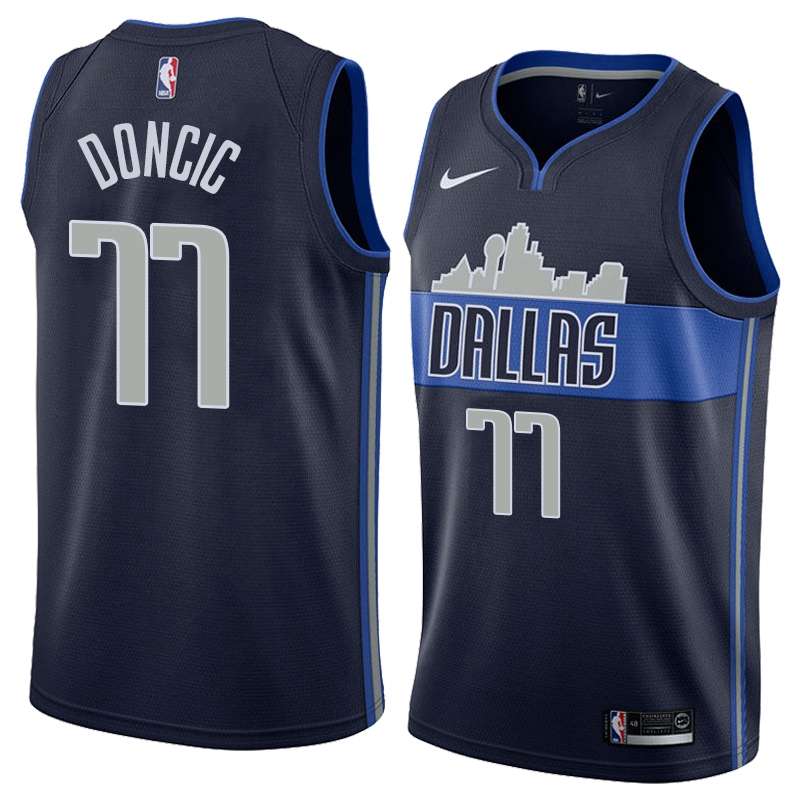 2020 Dallas Mavericks DONCIC #77 Dark Blue Basketball Jersey (Stitched)